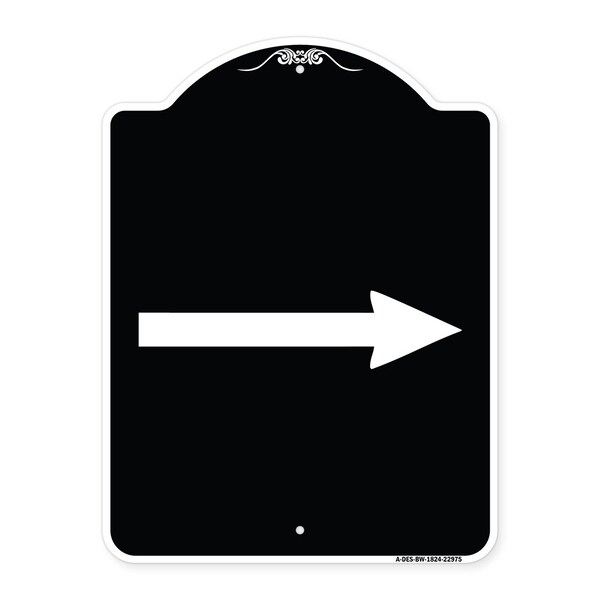 Right Arrow Symbol Heavy-Gauge Aluminum Architectural Sign, 24" x 18", BW-1824-22975